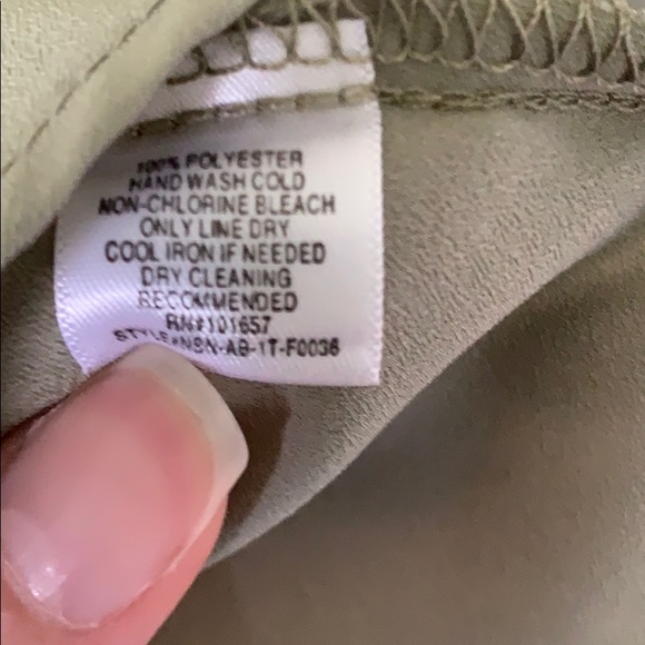 Silky Olive Blouse with Detail - Picture 3 of 3